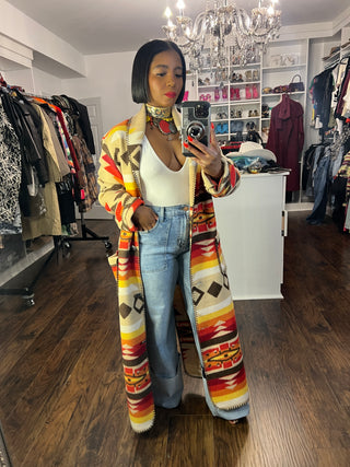 Desert Sunset Aztec Duster-Preorder until fabric sells out - The Vault by Sacha