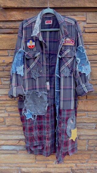 Stonewash Gray Denver 4 Plaid Duster