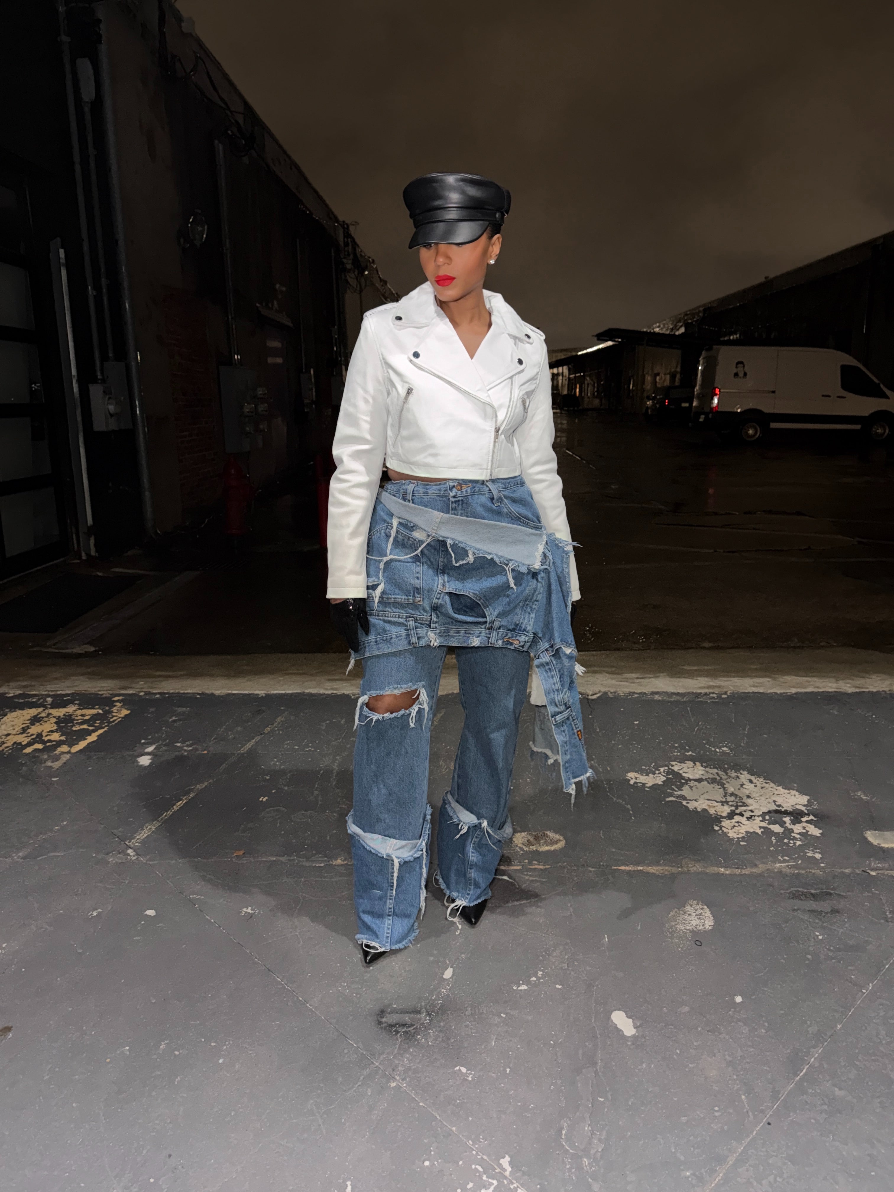 Blue Upside down Slanted Custom jeans - The Vault by Sacha