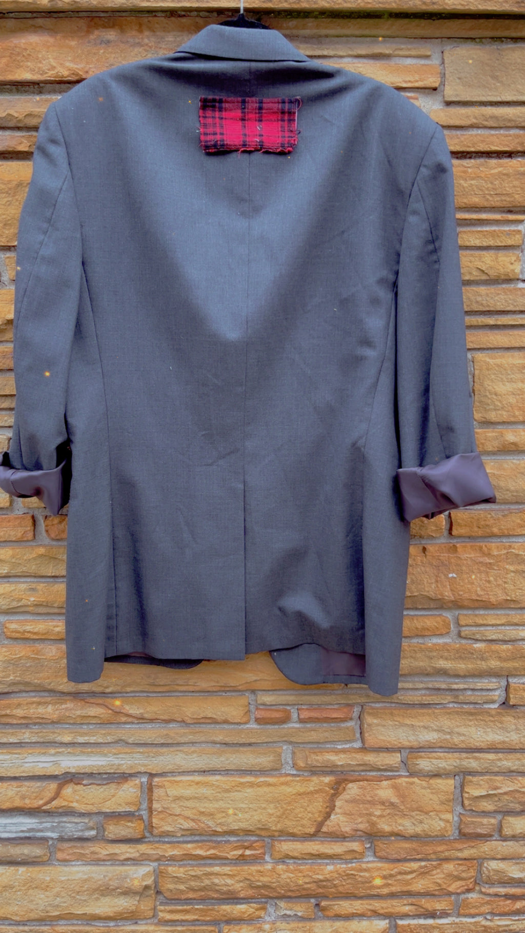 Custom Dark Gray Patchwork Plaid Blazer - The Vault by Sacha