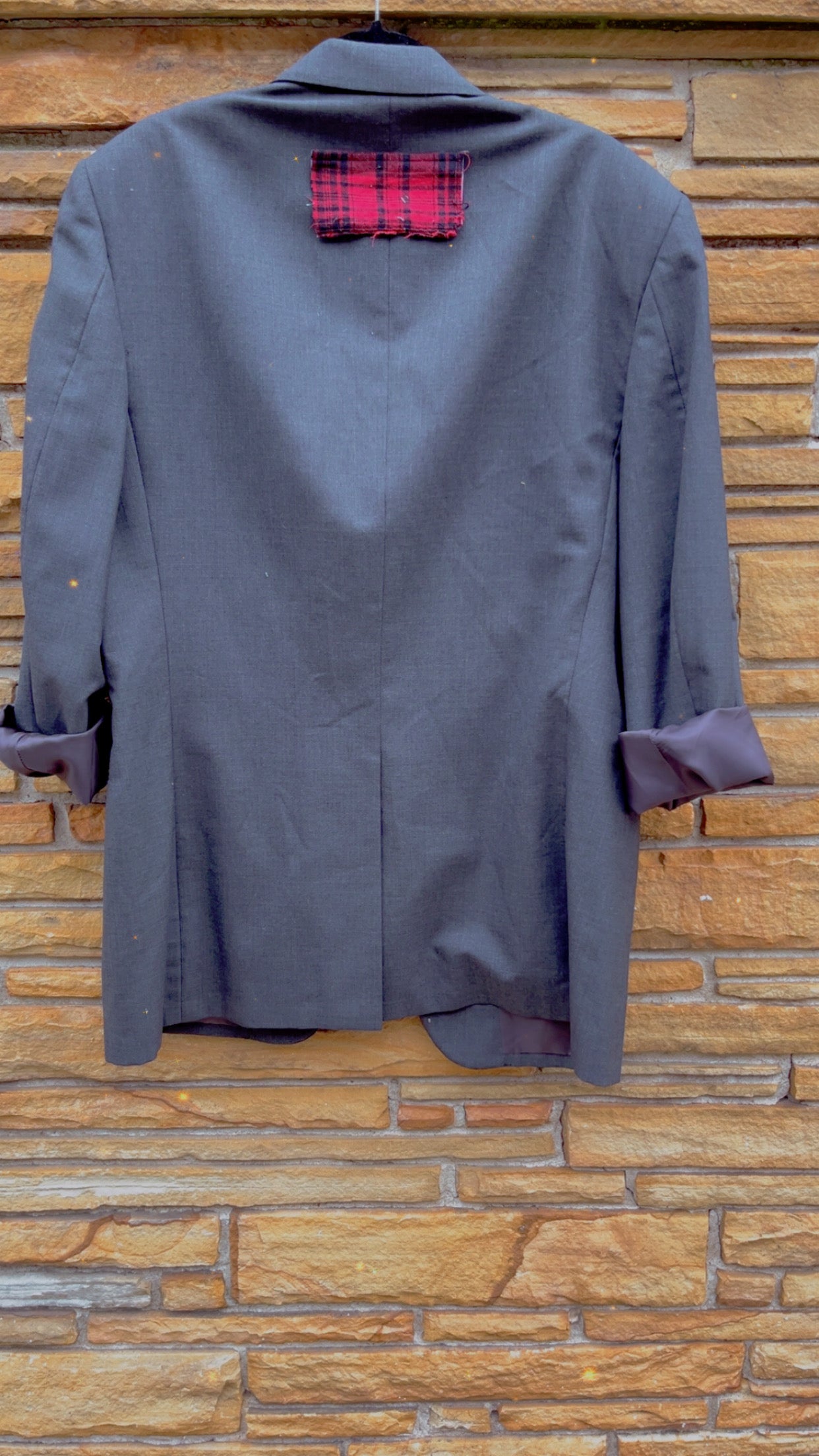 Custom Dark Gray Patchwork Plaid Blazer - The Vault by Sacha