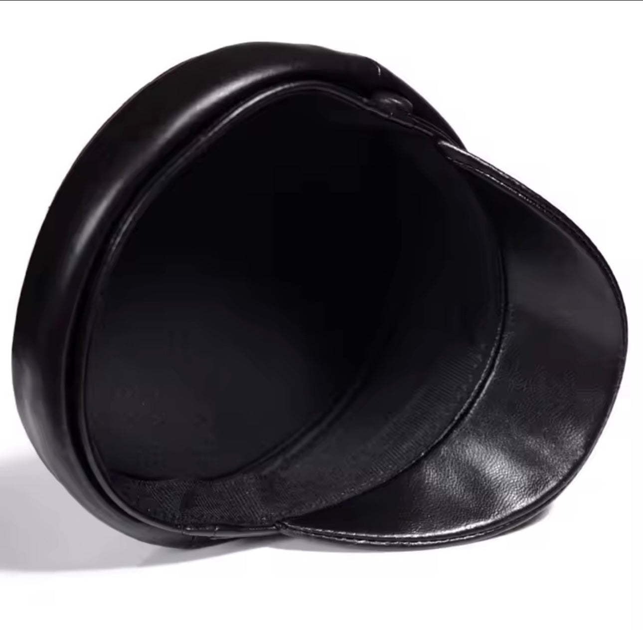 Genuine Leather Midnight News Boy Cap Hat - The Vault by Sacha