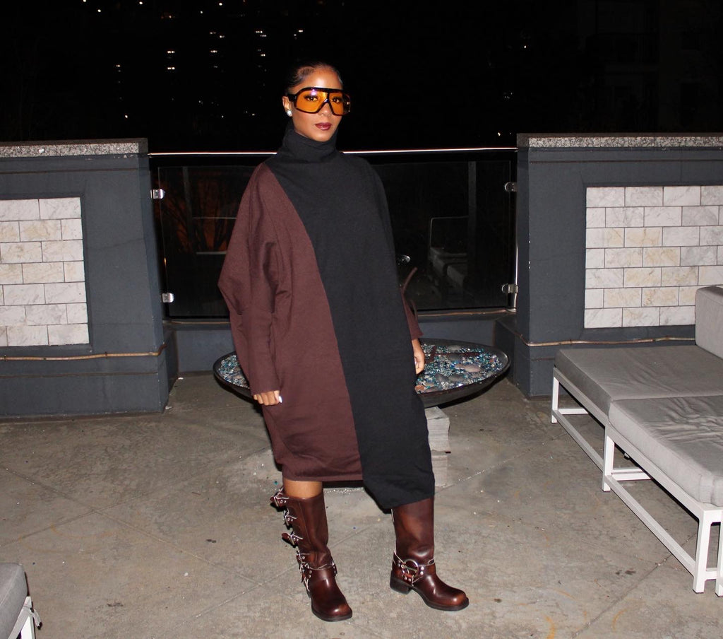 Chocolate drop knit sweater dress - The Vault by Sacha
