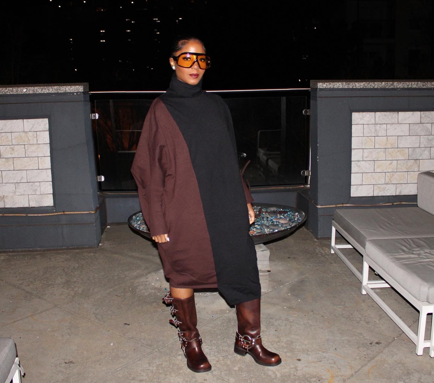 Chocolate drop knit sweater dress - The Vault by Sacha