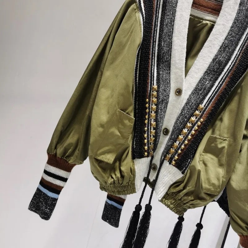 Embellished Knit Cardigan bomber￼