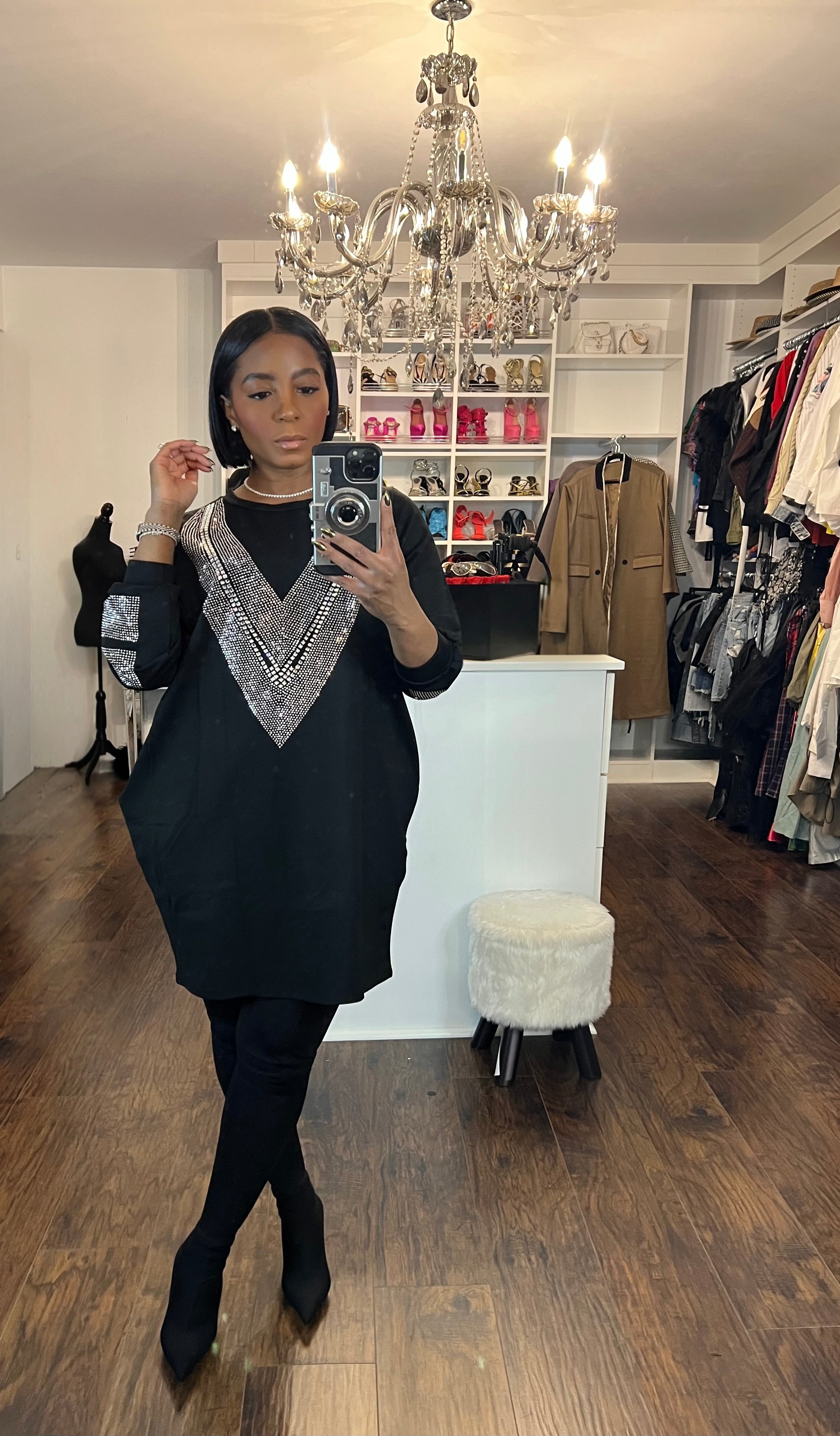 Studded Crystal Dress w/Pockets - The Vault by Sacha