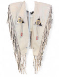 Cream Vintage Genuine Leather Fringe Poncho - The Vault by Sacha