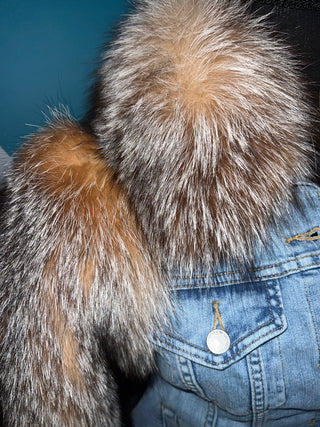 Levi Denim Genuine Fox Fur