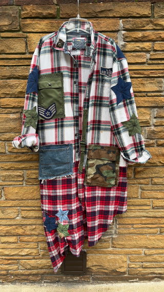 Custom Multi Plaid US Airforce Army Duster