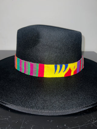 Multi Colors Band Brim Fedora