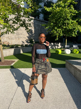 ✂️🪡Custom Camo Cargo Skirt