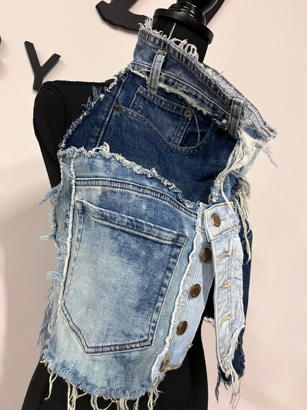 Custom Multi Denim Halter Top - The Vault by Sacha