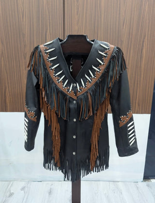A New Era: Genuine Leather Fringe Jacket