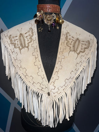 Butterfly Tribe Suede Fringe Poncho