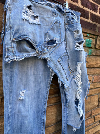 Custom Overlap Patchwork Cuff Denim - The Vault by Sacha