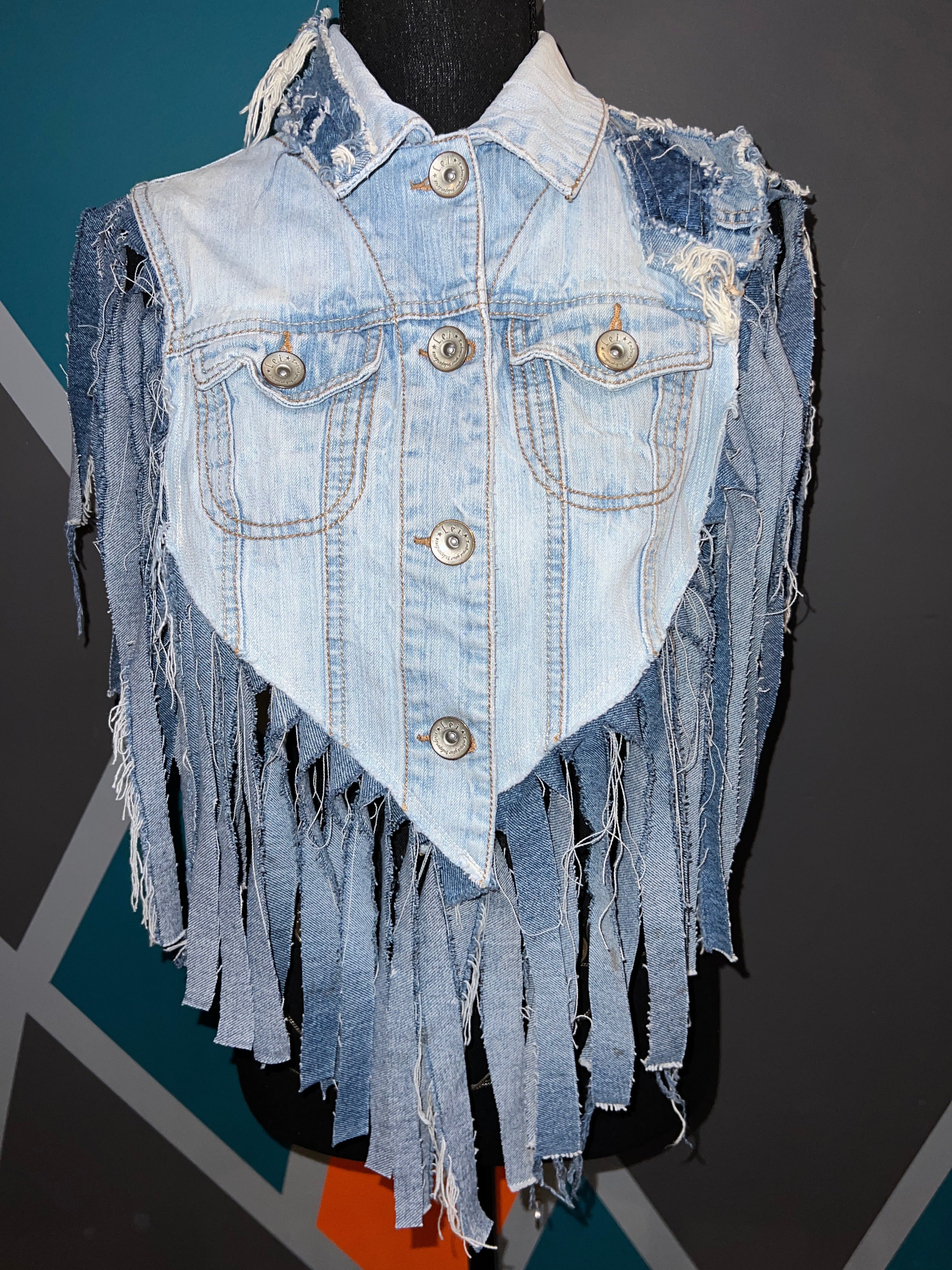 6 Button Custom Denim Poncho - The Vault by Sacha