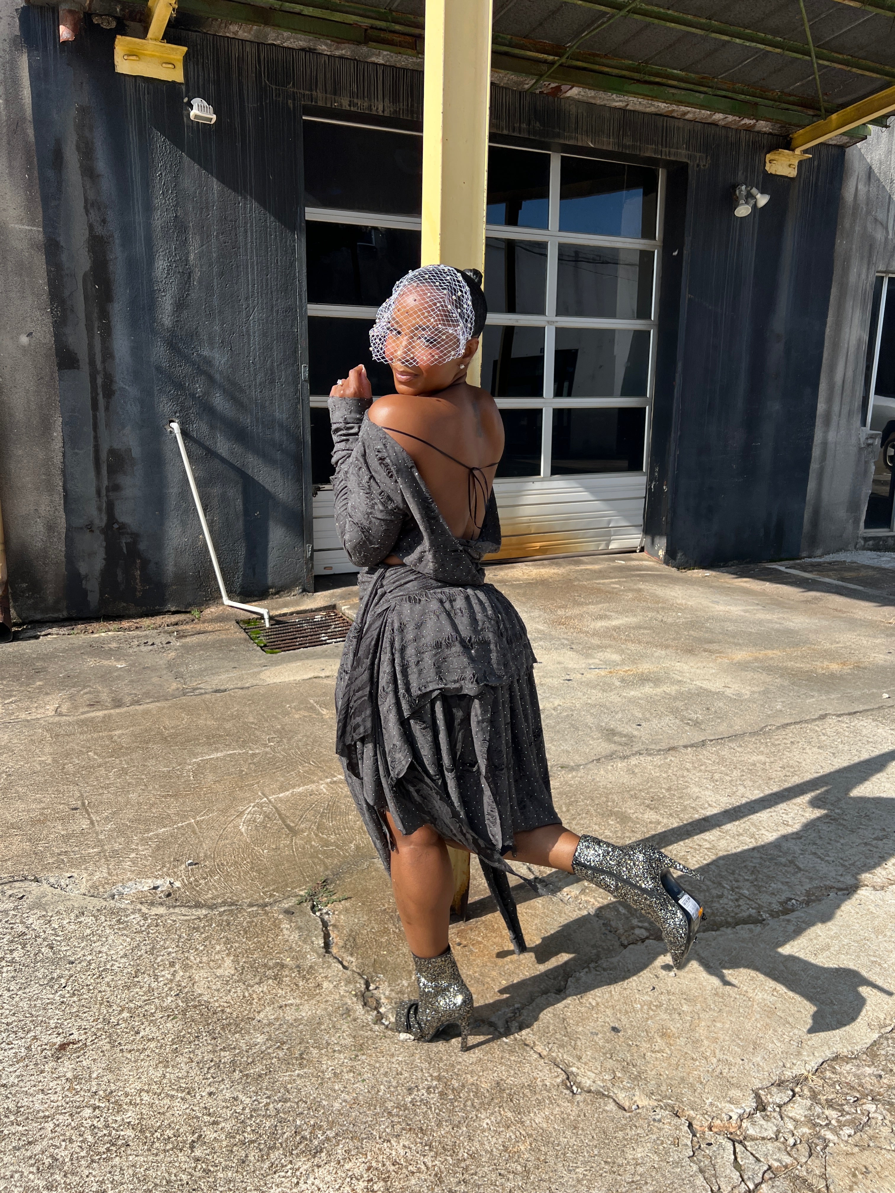 Drape Distressed Skirt Set - The Vault by Sacha