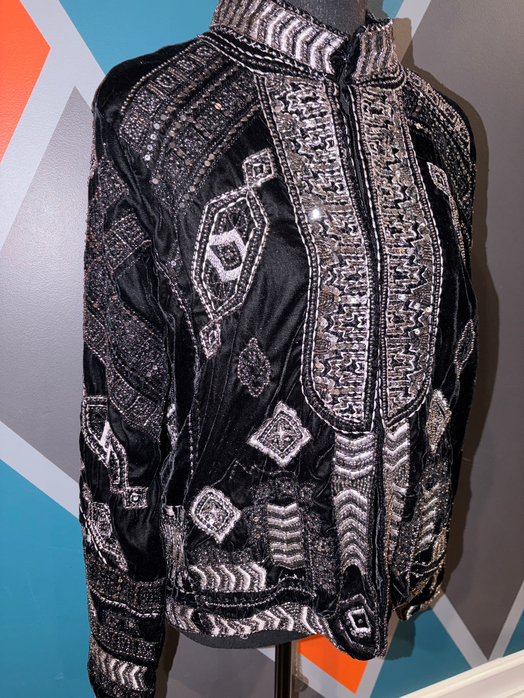 Velvet Embroidered Sequin Jacket - The Vault by Sacha