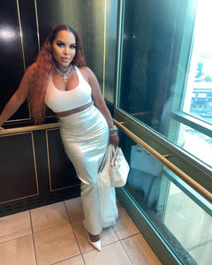 Platinum Stretch Pencil skirt