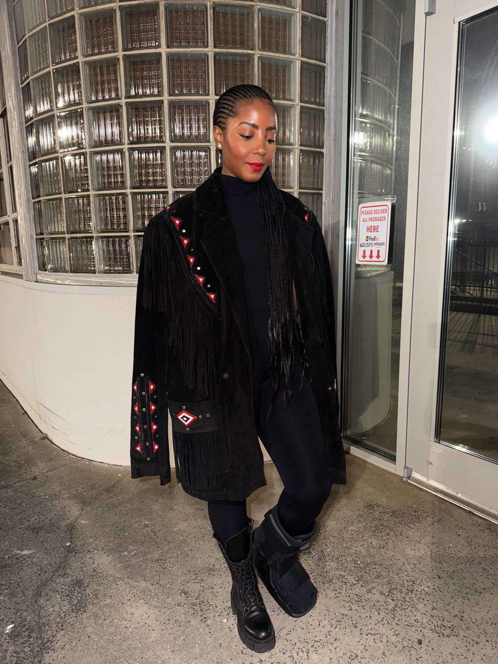 Black Suede Fringe Jacket - The Vault by Sacha