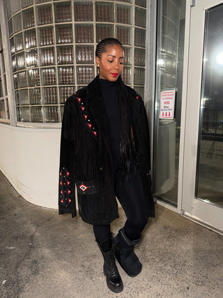Black Suede Fringe Jacket