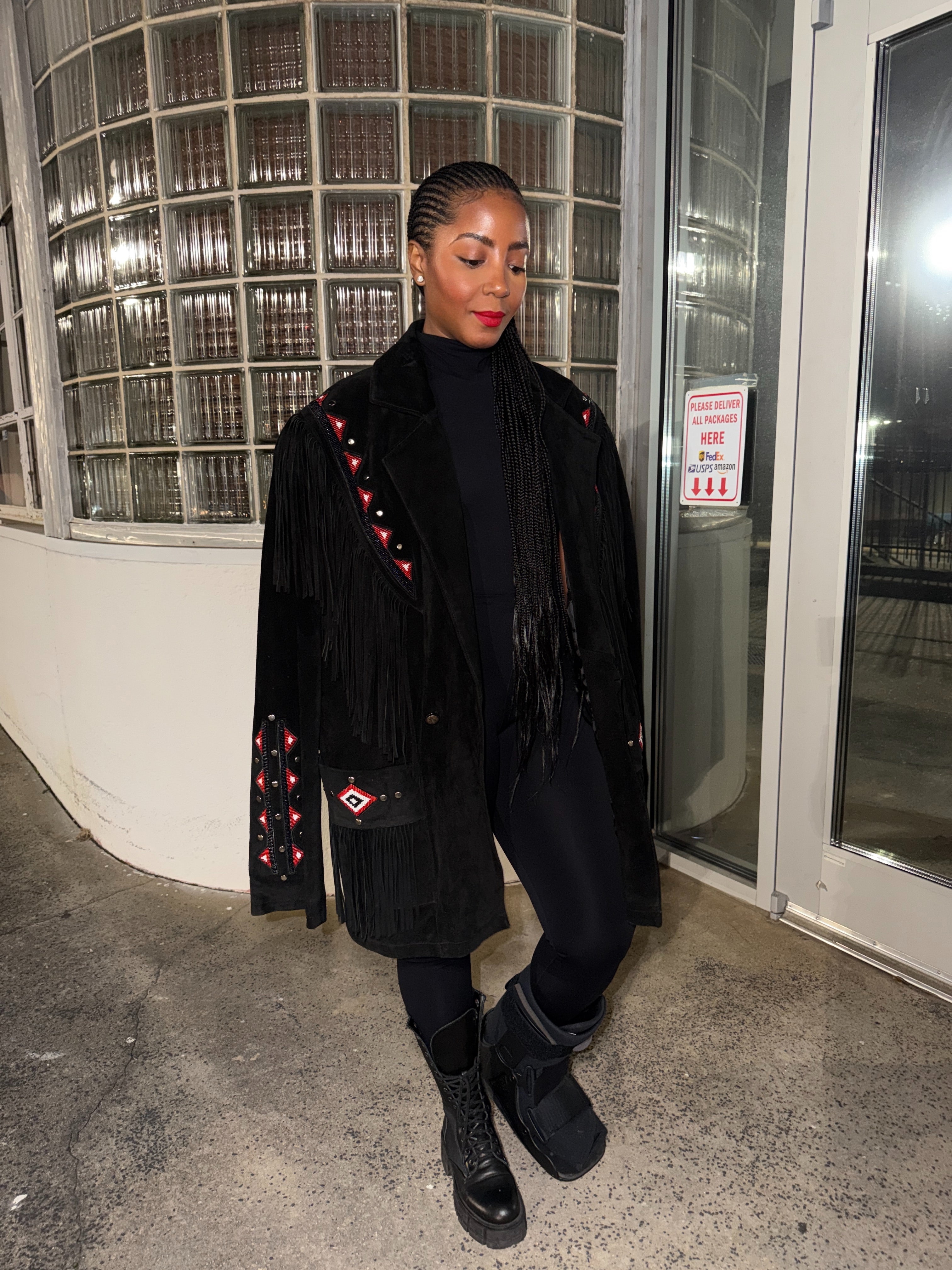 Black Suede Fringe Jacket - The Vault by Sacha