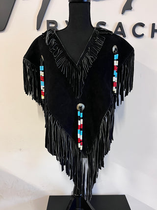 RWB Suede Fringe Poncho