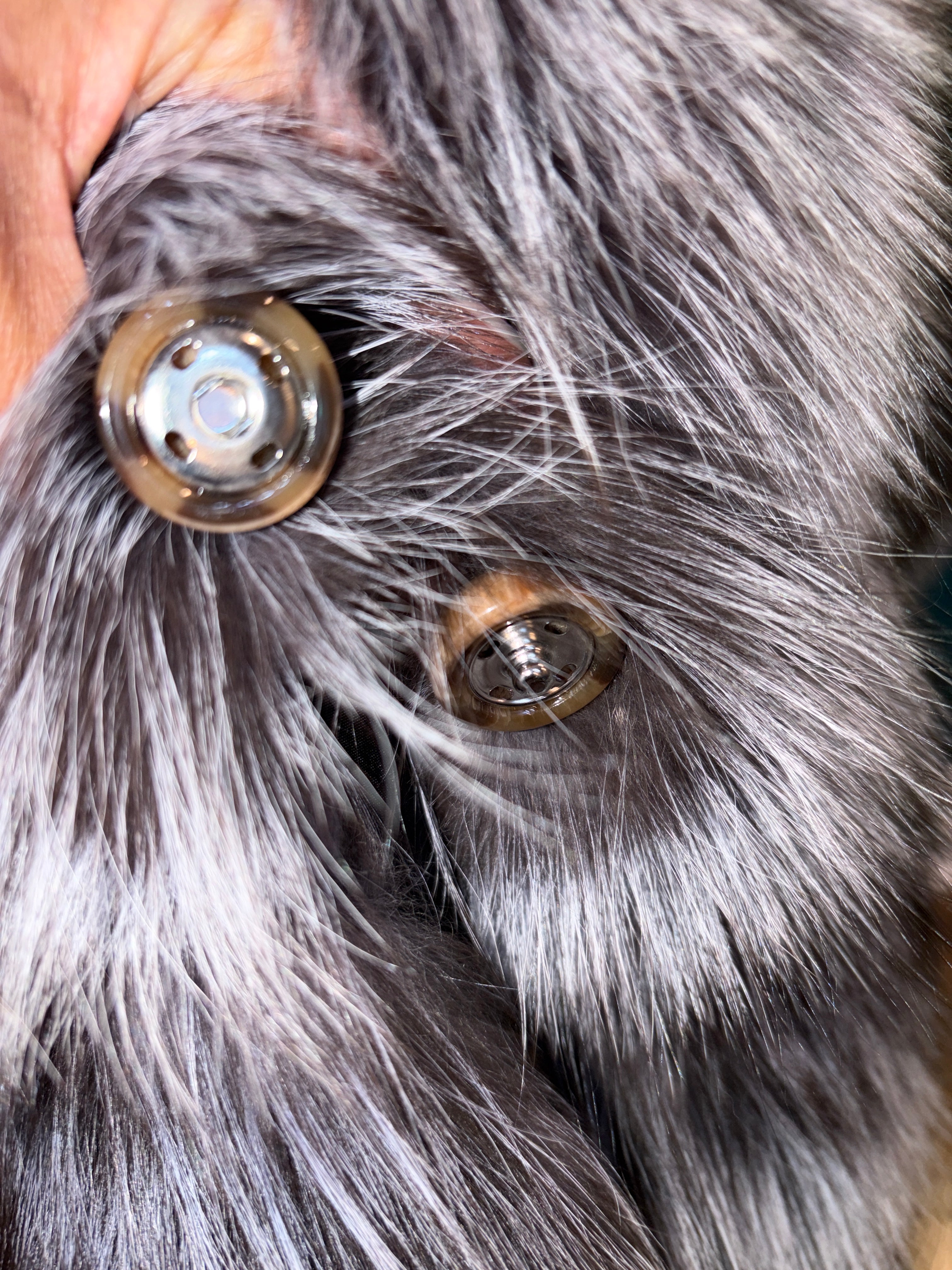 Grey Red Fox Fur Scarf w/pockets - The Vault by Sacha