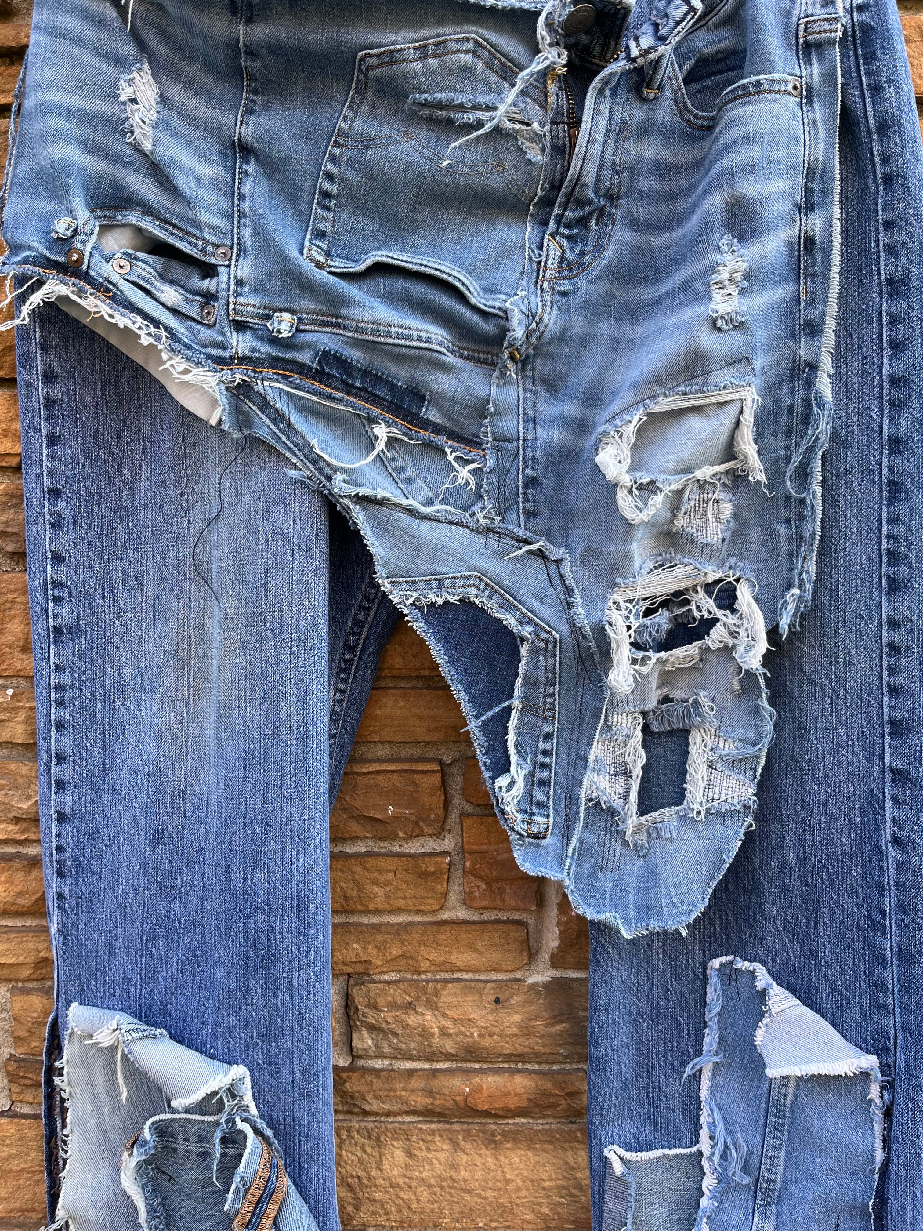 Custom Washed + Distressed Patchwork Chaps - The Vault by Sacha