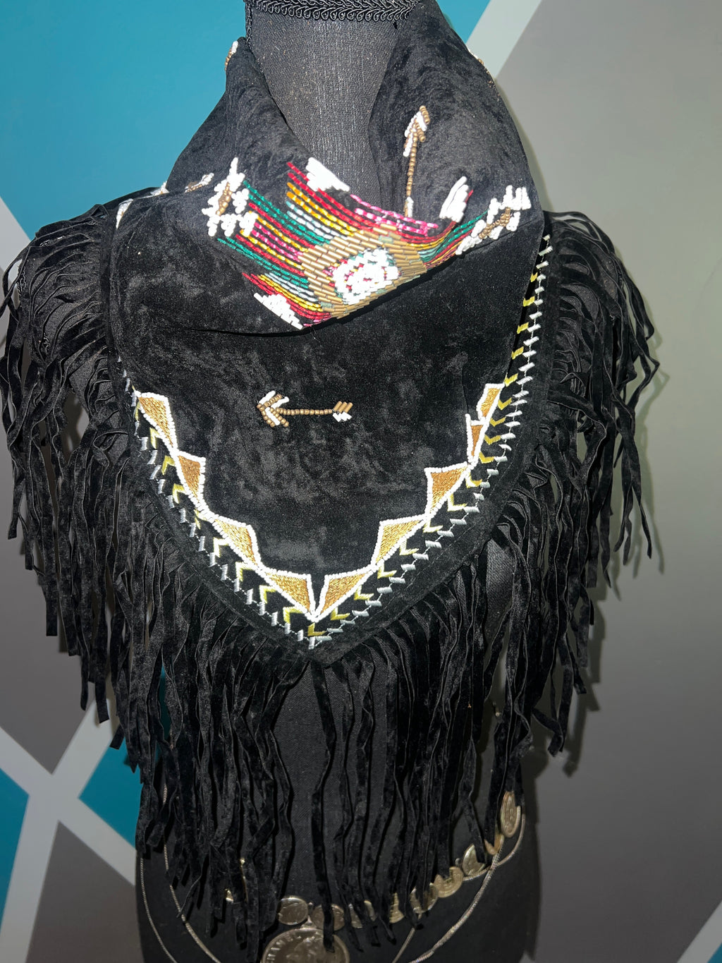 Velvet Embroidered Fringe Poncho - The Vault by Sacha
