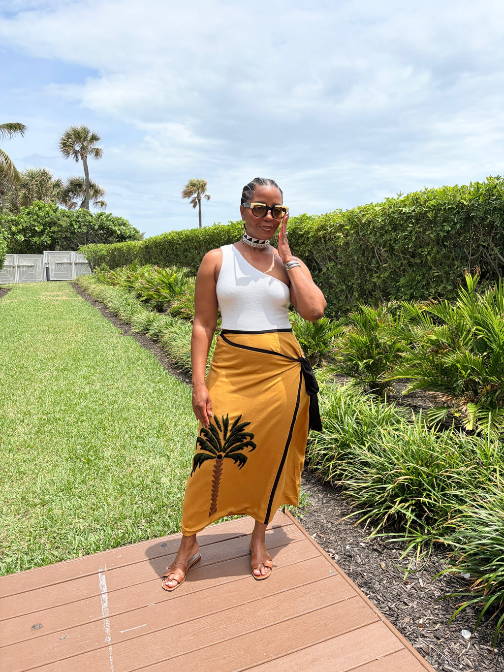 Medallion Palm Wrap Skirt - The Vault by Sacha