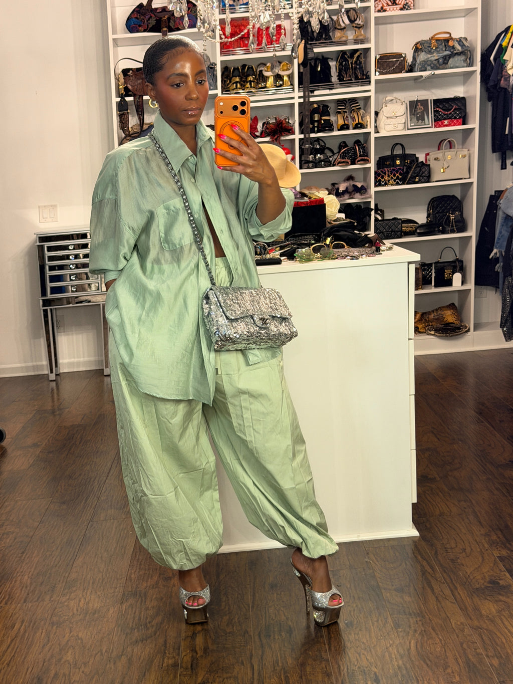 Sage Breeze Balloon Pants