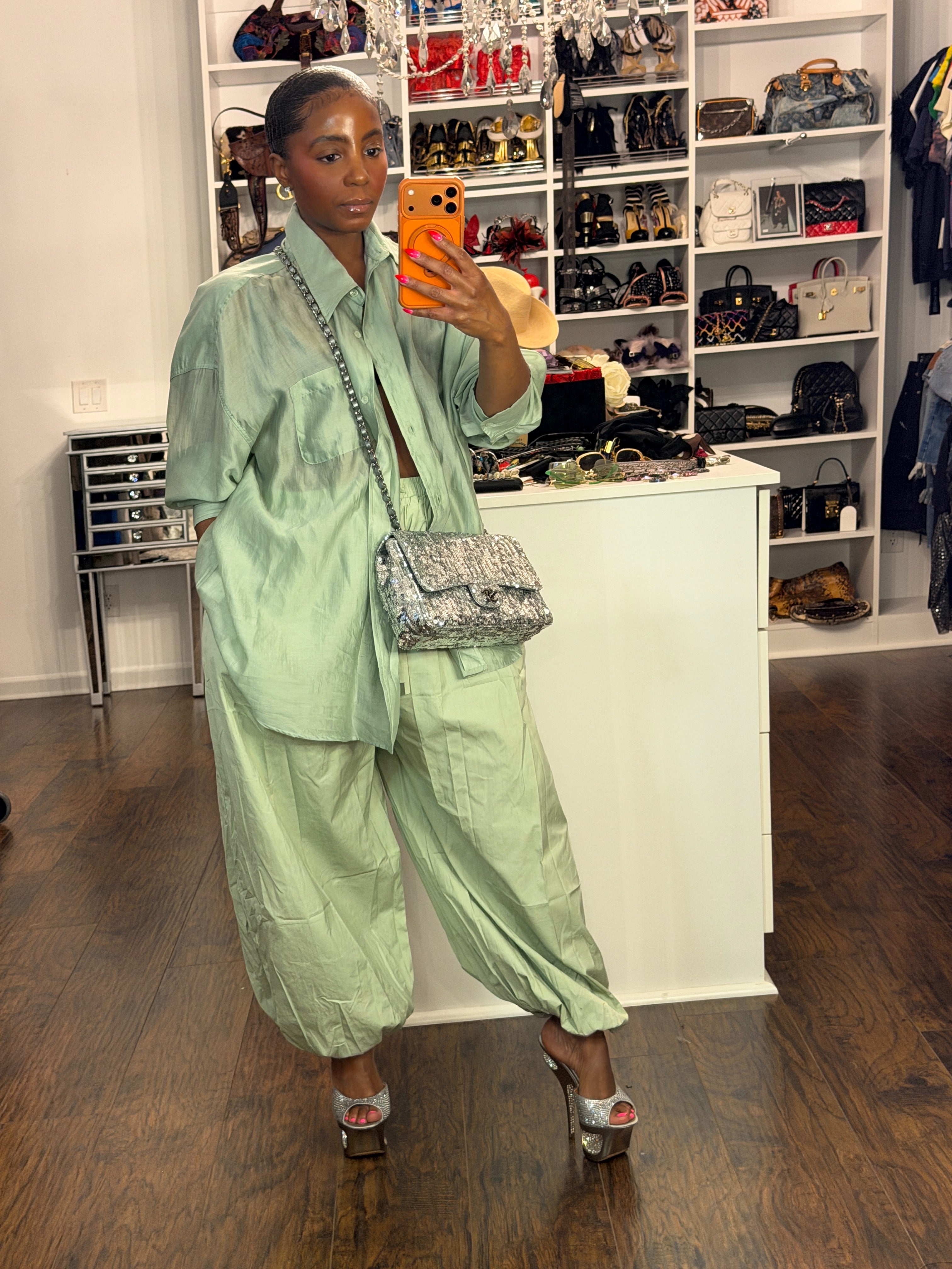 Sage Breeze Balloon Pants