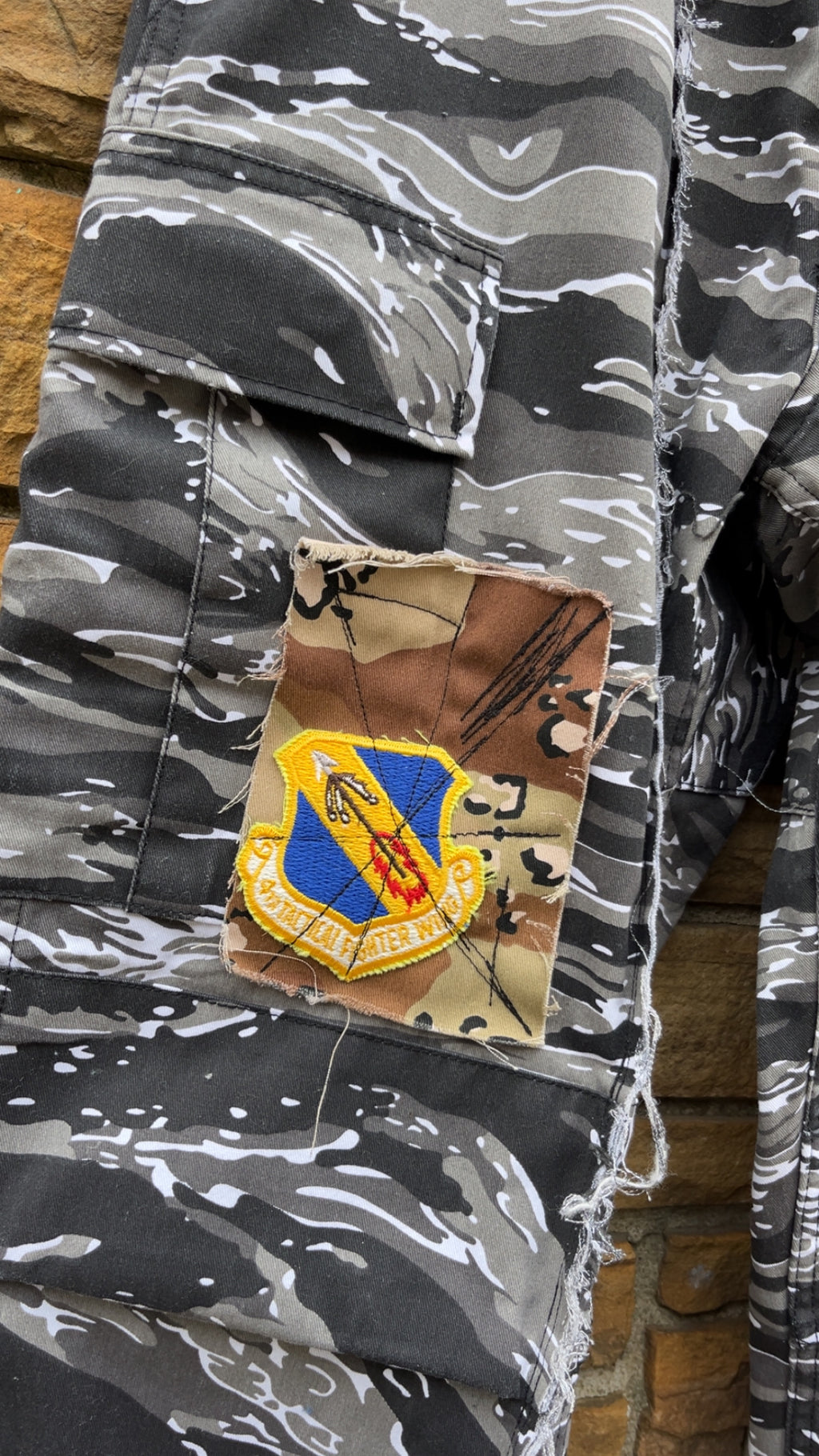 Custom Black & White Tigerstripe Camo Pants - The Vault by Sacha