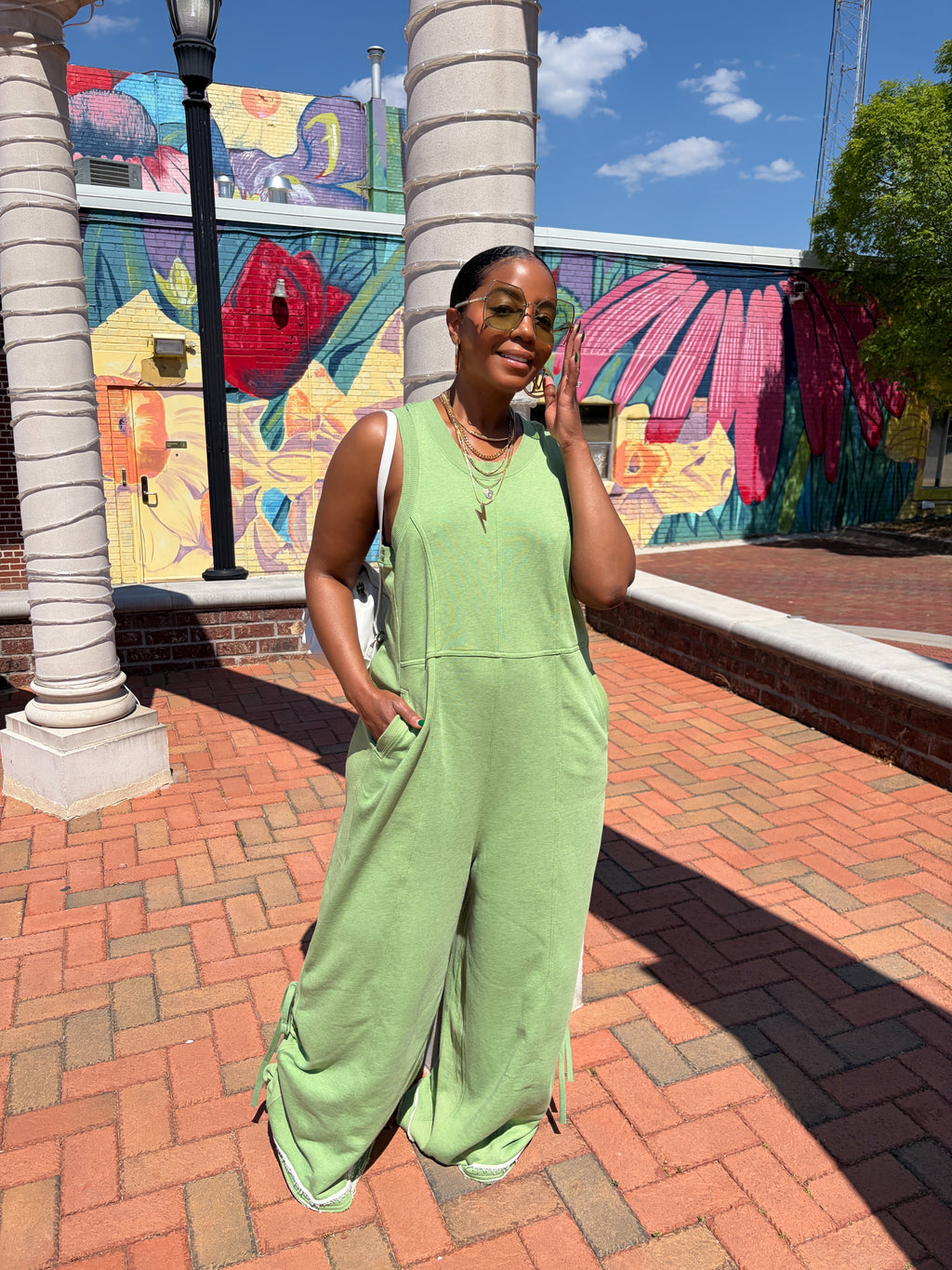 Cucumber melon adjustable romper - The Vault by Sacha