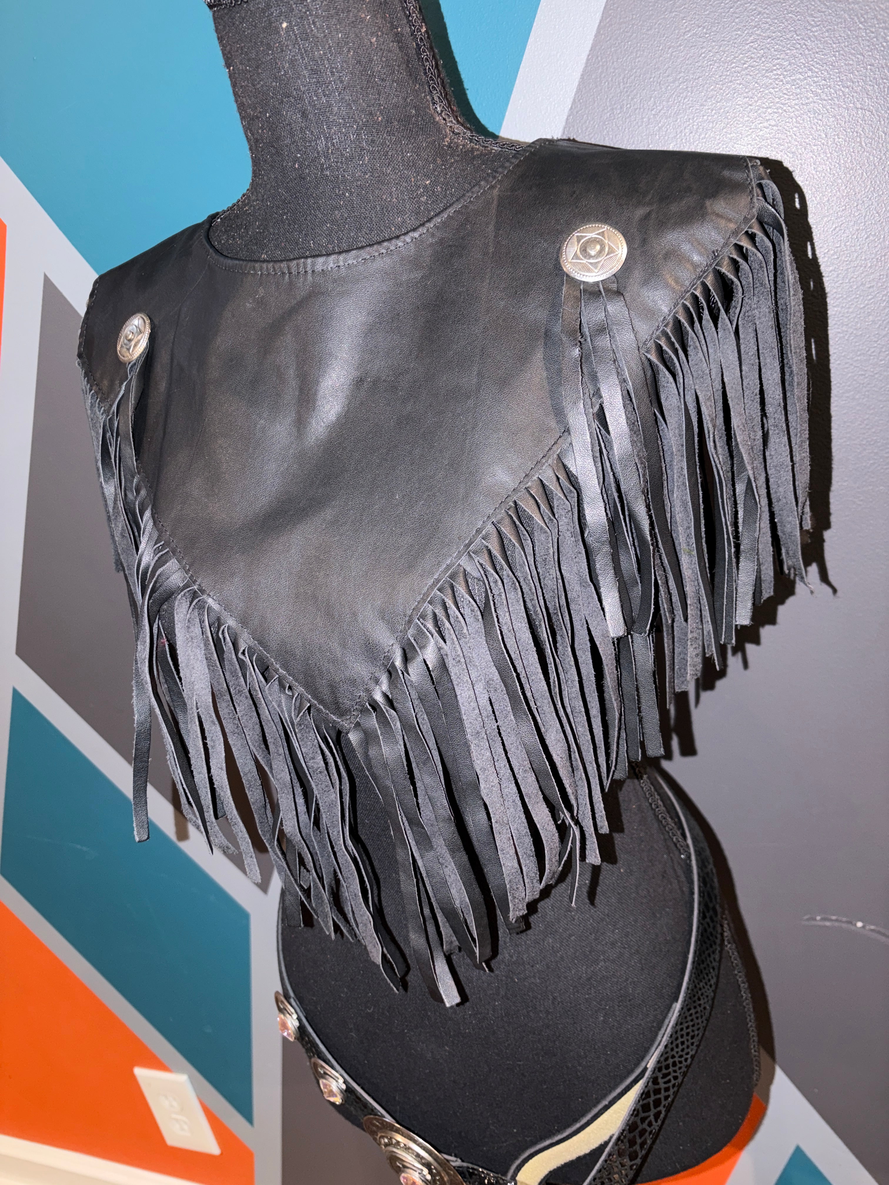 Concho Leather Cape
