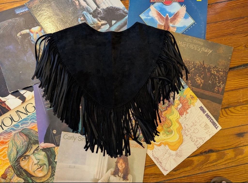 Suede Beaded Poncho