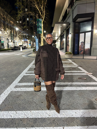 Chocolate cable knit sweater - The Vault by Sacha