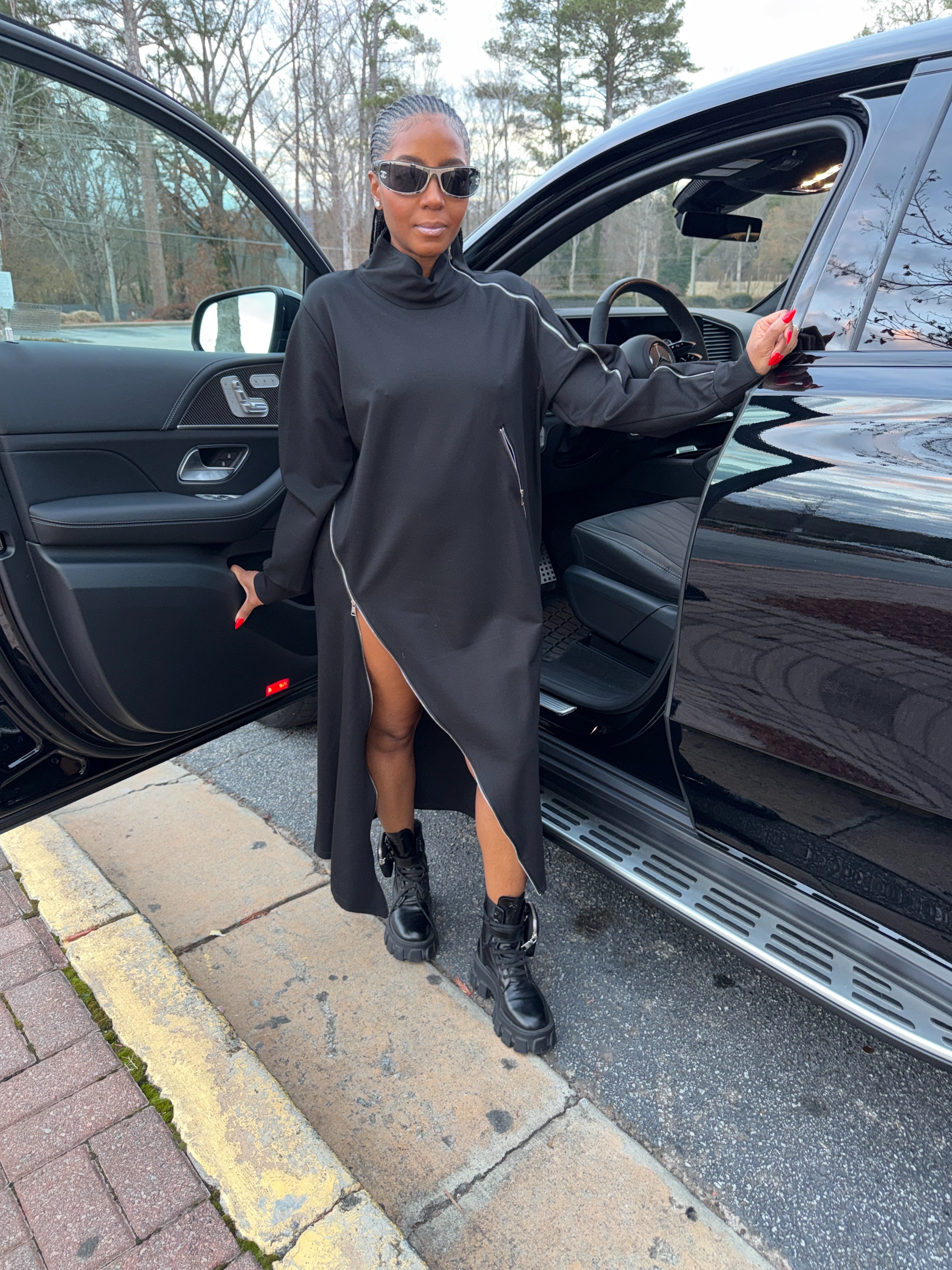 Zipper Pullover Dress w/pockets - The Vault by Sacha