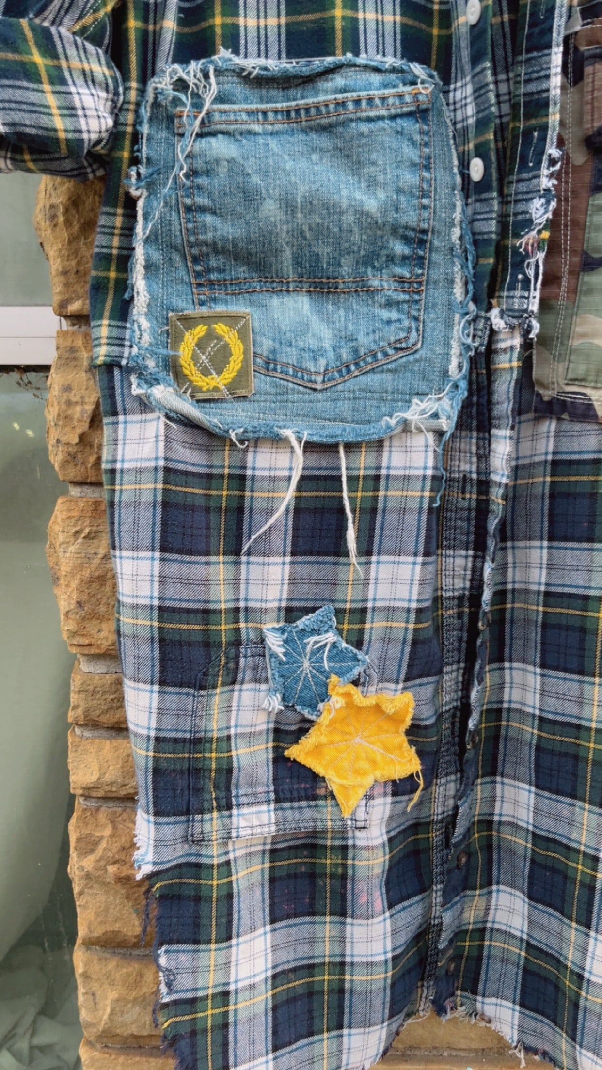 Custom Plaid Lace Shoulder Patchwork Duster - The Vault by Sacha