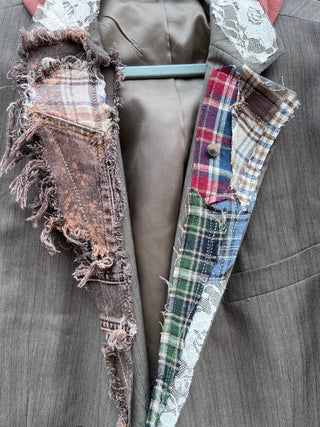 Custom Pastel Plaid Crop Blazer - The Vault by Sacha