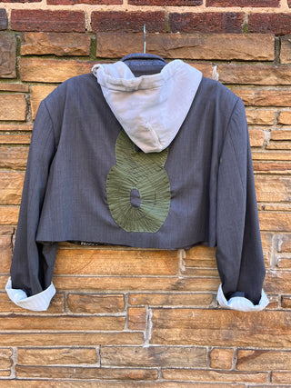 Custom Crop Hoodie Blazer Army 8