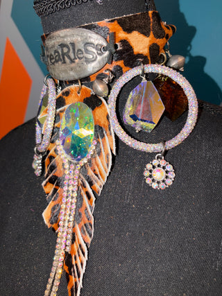 Fearless Leopard ponyhair choker