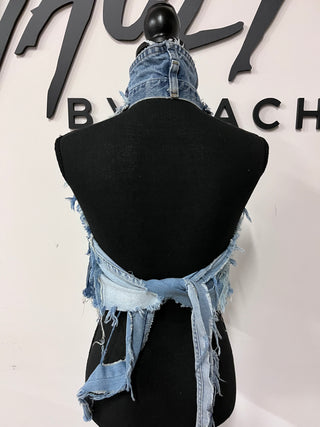 Custom Multi Denim Halter Top