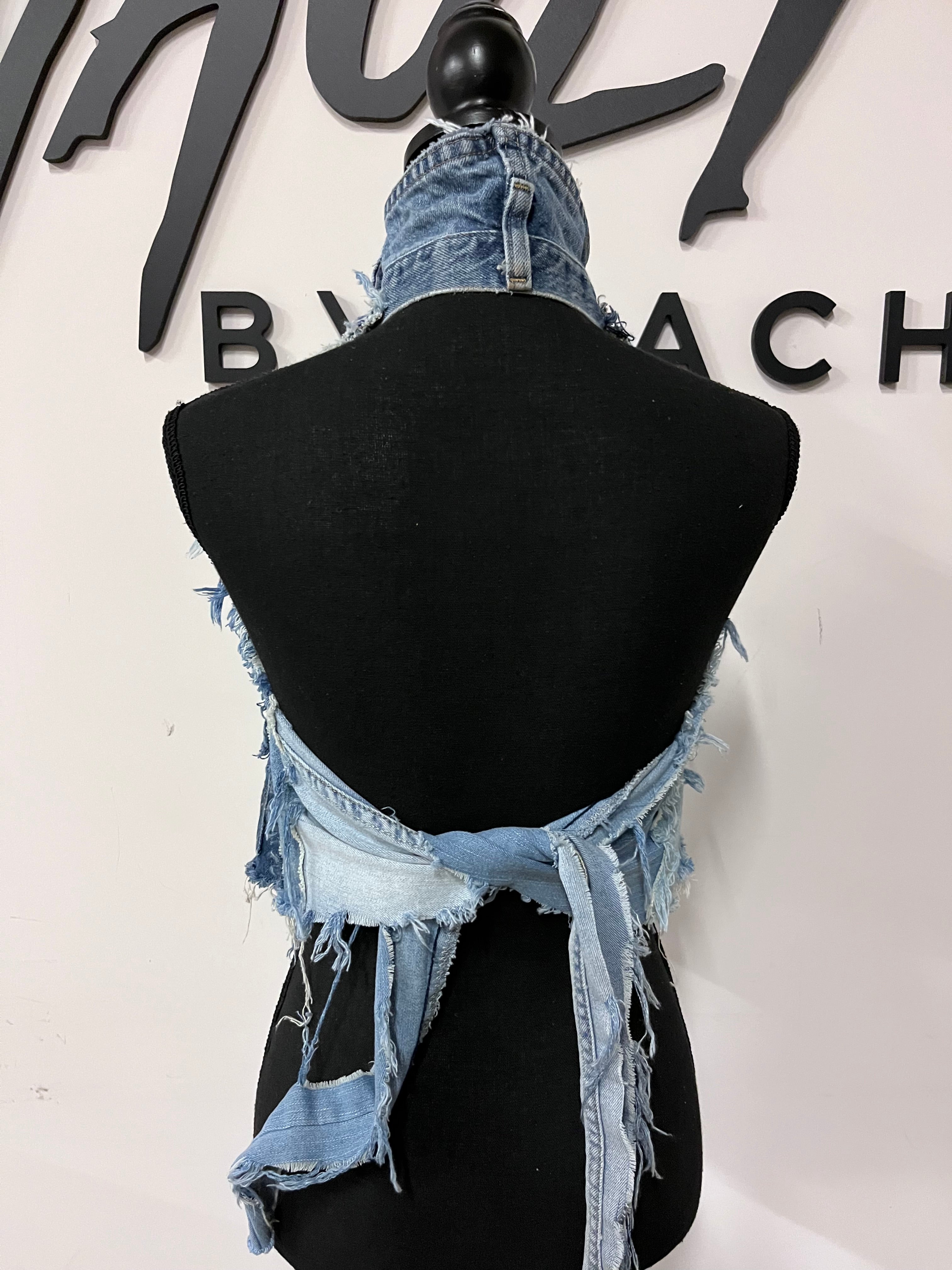 Custom Multi Denim Halter Top - The Vault by Sacha