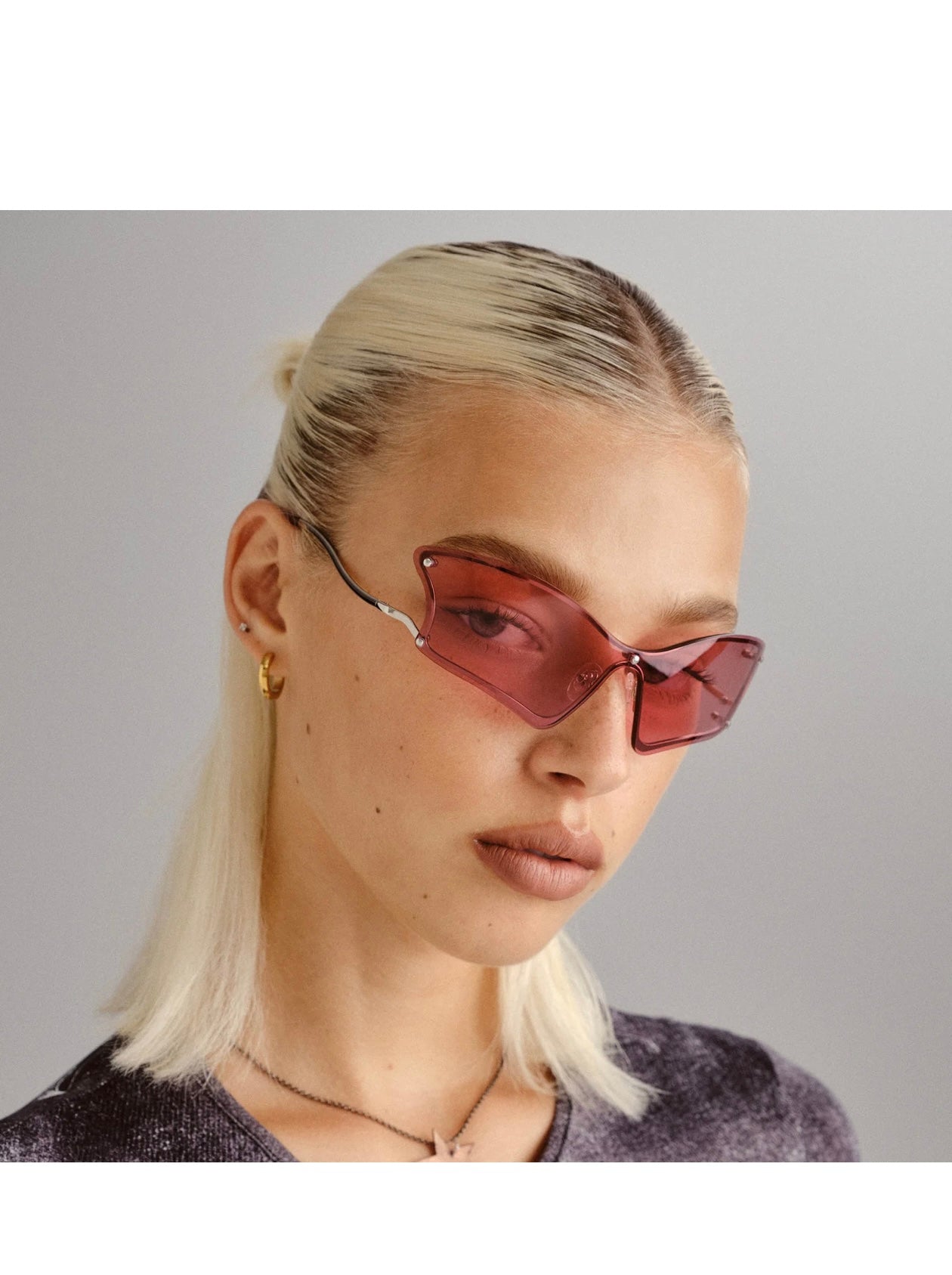 Le Specs Nymph Silver Wrap Sunglasses - The Vault by Sacha