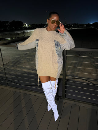 Mixed Media Sweater w. Denim - The Vault by Sacha