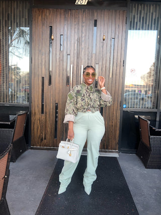 Mint Pantaboot Track Pants - The Vault by Sacha