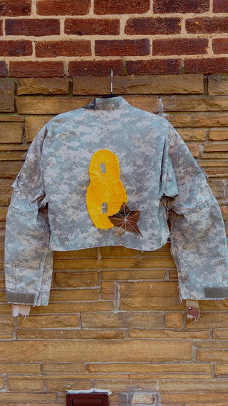 Custom Digital Camo Yellow Stars Patchwork Jacket