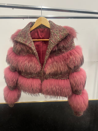 Genuine Fur & Tweed Coat - The Vault by Sacha